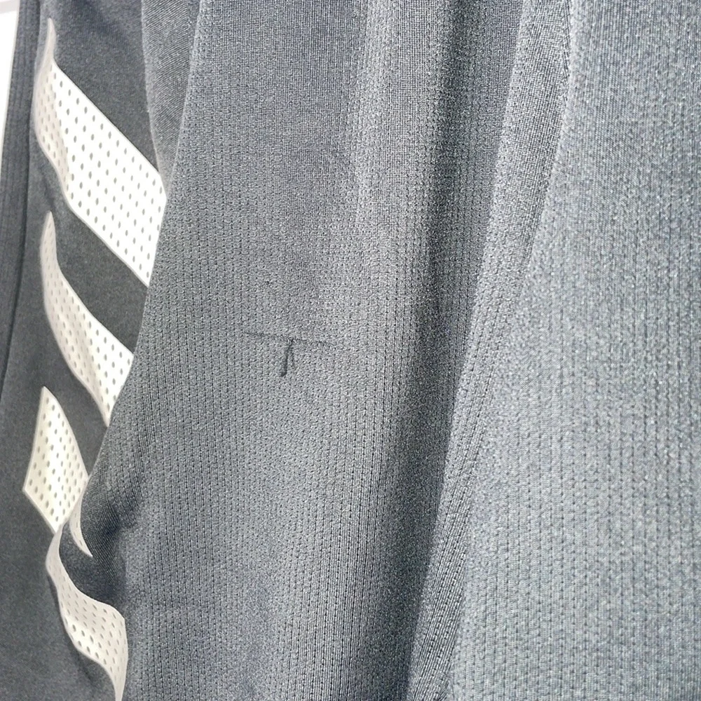 Adidas Charcoal Shorts with White Stripes - Picture 2 of 4